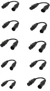 10X ProX XC-DMX5M3F 6" DMX Male 5-Pin to DMX Female 3-Pin Coupler Patch Cable - Picture 1 of 2