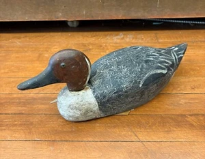 Original Duck Decoy 1880s Canvasback Wooden Duck Decoy TAG ARTHUR FIZER GALT CA - Picture 1 of 17