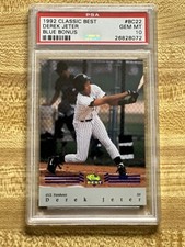 1992 Classic Best Derek Jeter Blue Bonus Rookie RC #BC22 PSA 10 Gem Mint *pop 55