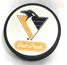 Vintage NHL Pittsburgh Penguins Robo Logo Hockey Puck Eat'n Park Smiley Face