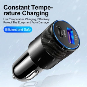 30W Fast Charge USB PD Type-C Cigarette Lighter Car Charger For iPhone16 Samsung - Picture 1 of 20
