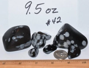 Beautiful Snowflake Obsidian...polished 9.5 oz (#42) 7 stones - Picture 1 of 5