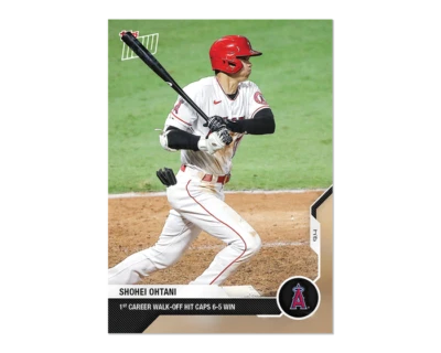 2020 TOPPS NOW #214 SHOHEI OHTANI 1ST CAREER WALK-OFF HIT - Image 1 of 2