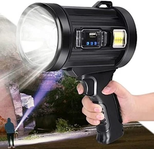 Super Bright LED Spotlight Flashlight USB Rechargeable High Lumen Handheld Torch - Picture 1 of 7