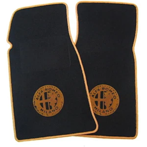 Alfombrillas de terciopelo negro para Alfa Romeo Spider Fastback 1970-1988 dorado - Imagen 1 de 1