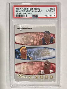 2007 Fleer Hot Prospects Class of 2003 LeBron James Carmelo Anthony Wade PSA 10 - Picture 1 of 2