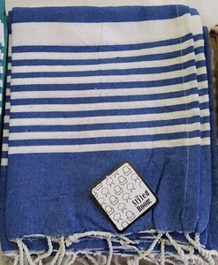 Brand New With Tag Light Weight Cotton Rich Towel/Tablecloth 80x150 cm Navy Blue - Picture 1 of 10