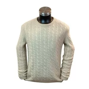 Club Room Pullover Herren Large Zopfmuster 100% Kaschmir Pulli mit Löchern Super G - Bild 1 von 13
