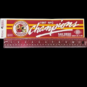 Pegatina de parachoques vintage con logotipo de Super Bowl de los Washington Redskins 1987 Dead Stock  - Imagen 1 de 6