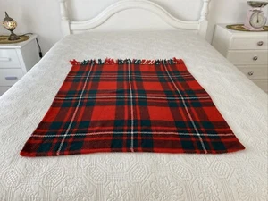 Small Stewart Tartan Check Wool Lap Blanket 75 cm x 90 cm Modified Christmas - Picture 1 of 11