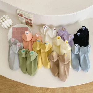 Women Socks Kawaii Cute Funny Frog Panda Rabbit Rainbow Embroidery Animal η - Picture 1 of 22