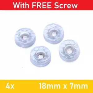 Set of 4 18mm Clear Rubber Feet for Chairs Tables Appliances Furniture Machines - Picture 1 of 3