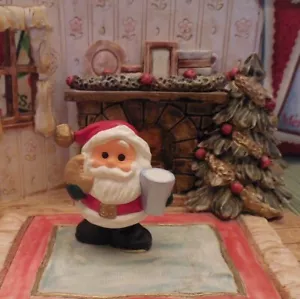 Hallmark Santa Merry Miniatur 1990 Jingle Bell Weihnachtsmann mit Keks & Milch Neu - Bild 1 von 4