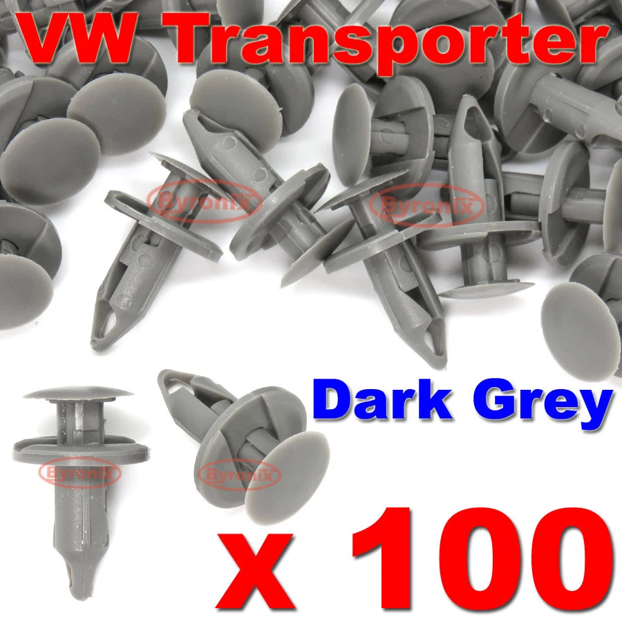 100 VW TRANSPORTER T4 T5 T6 LONGER LONG TRIM PANEL CLIPS DARK GREY CARPET LINING - Image 1 of 1