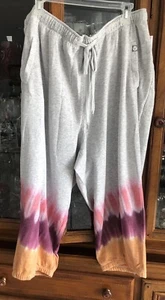 Lane Bryant Livi Activewear Gray Tie Dye Capri Jogger Pants 22/24W Plus NWT Fun! - Picture 1 of 18