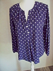 Old Navy Langarmbluse Damen M blau gepunktet Karrierekleidung - Bild 1 von 8