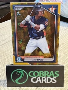 2024 Bowman Chrome Sapphire Luis Baez Gold Refractor 1st Prospect #14/50 Astros - Picture 1 of 2