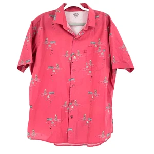 Izod Saltwater Performance Fishing Vented Shirt Men's XL Reddish Beach Hawaiian - Picture 1 of 10