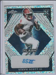 STEVIE SCOTT III 2021 LEAF FLASH FÚTBOL AZUL MARINO TARJETA DE RADIOCONTROL AUTOMÁTICA #D 42/75 - Imagen 1 de 2