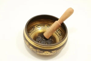 Chakra Heilung Klangschale Yoga 5 Buddha geprägt Tibetisch 5,25 cm Durchmesser - Bild 1 von 8