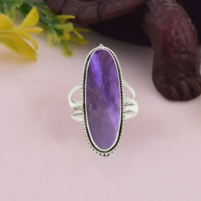 Fair African Amethyst Gemstone 925 Sterling Silver Handmade Ring All Size - Image 1 of 4