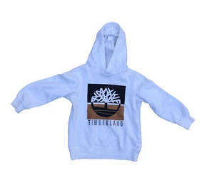 TIMBERLAND Kids Boys Hoodie Sweatshirt 5 Yrs Old White Pullover White Logo - Picture 1 of 7