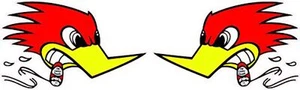Hot Rod Bird Old School Right & Left Decal - Picture 1 of 4