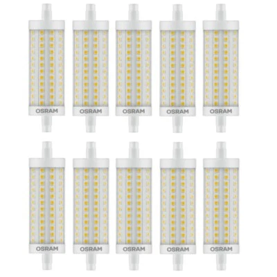 10er Pack Osram LED R7S 118mm Stab 12,5W = 100W 1521lm 230V Warmweiß 2700K - Bild 1 von 4