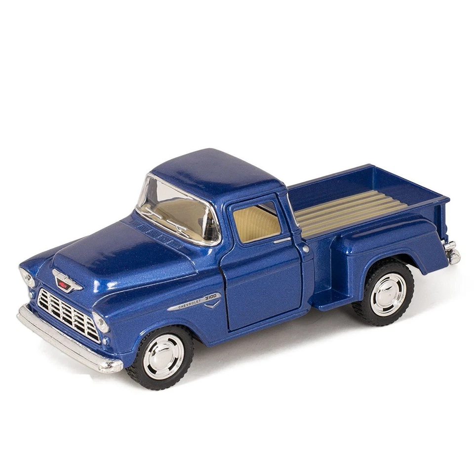 5" Kinsmart 1955 Chevy Stepside 3100 Pick up 1 32 Diecast Little Blue Truck Toy