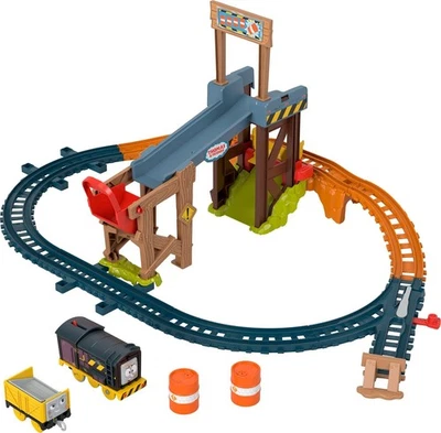 Thomas & Friends Motorized Toy Train Set Diesel’s Lift & Load Construction with - Image 1 of 4