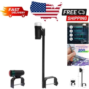 Portable Battery-Powered Black Boat Navigation Light - Bow & Stern for Safety - Foto 1 di 9