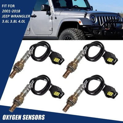 4pcs Oxygen O2 Sensor Fits For 2001-2018 Jeep Wrangler V6 3.6L 3.8L L6 4.0L  EXV - Image 1 of 4