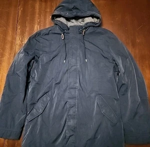 BROOKS BROTHERS Rojo Vellón Azul Con Capucha Cremallera Completa Botón Puffer Ropa de Trabajo Chaqueta XL - Imagen 1 de 16