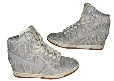 🔥 Nike Dunk Sky Hi Sneaker Wedge Premium Silver Sail Sz 9 585560-101 2013 - Image 1 of 4