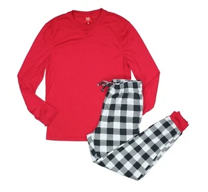 Family PJs Waffle Knit Plaid Full-Length Men's 2-Piece Pajama Set NWT - Picture 1 of 2