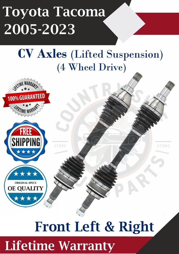 Front CV Axles For 2005-2023 Toyota Tacoma Lifted Susp. 4WD Lifetime Warranty - Image 1 of 4