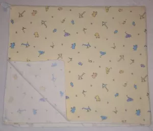 Vtg Carters John Lennon Real Love Cotton Flannel Receiving Blanket Baby Yellow - Picture 1 of 4