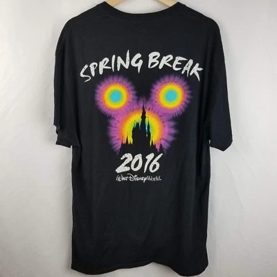 Camisa Unisex Parques Disney Talla XL Negra Tie Dye Disney World Vacaciones de Primavera 2016 Foto 1 de 4