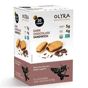 OLYRA Organic Breakfast Biscuits, Dark Chocolate Crème, 20 ct. - Picture 1 of 5