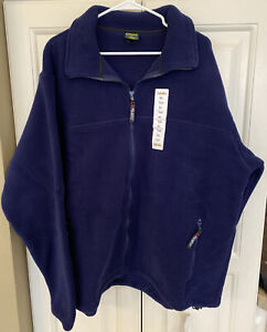 Cabela's Men's NAVY BLUE Polartec Fleece Full Zip Jacket XL Tall XLT Rare Warm