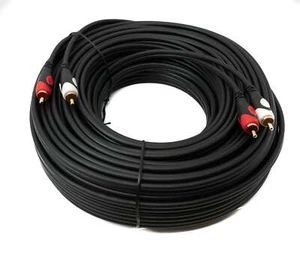 SYSTEM-S Cinch 2 RCA Cable 30 M Plug To Plug Stereo AV In Black - Picture 1 of 6