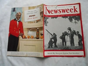 NEWSWEEK Magazine-SEPTEMBER 23,1940 BRITISH SKY SWEEPERS - Picture 1 of 3
