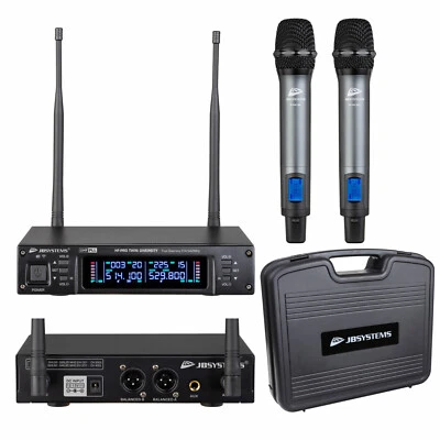 JB Systems HF-PRO TWIN PLL/UHF Funkmikrofon drahtlos DJ PA Wireless Koffer 2,4G - Bild 1 von 4