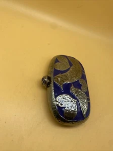 Borsa Oscar De La Renta Darjeeling Bird Minaudière blu canarino e argento pochette - Foto 1 di 10