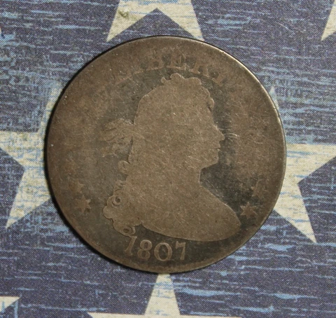 1807 DRAPED BUST SILVER QUARTER COLLECTOR COIN, FREE SHIPPING Cover