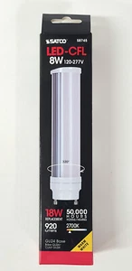 Satco S8745 LED-CFL 8 Watt Replacement For 18 Watt 2700K Warm White GU24 Base - Picture 1 of 3