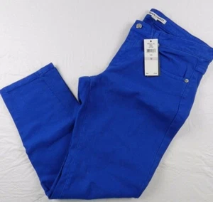 Women's pants ANDREW CHARLES size 32 (12 14) blue cropped skinny $80 NEW (ab61) - Picture 1 of 9