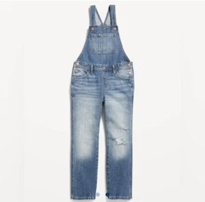 Slouchy Straight Ripped Jean Overalls For Girls sz XL 14-16 - Picture 1 of 5