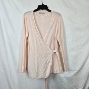Loft Damen hellrosa V-Ausschnitt Langarm adrette Seitenbindung Wickelpullover Oberteil XL - Bild 1 von 7