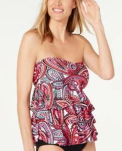 MSRP $44 Island Escape Prado Beach Tiered Bandini Tankini Top Swimsuit Size 8 - Picture 1 of 1